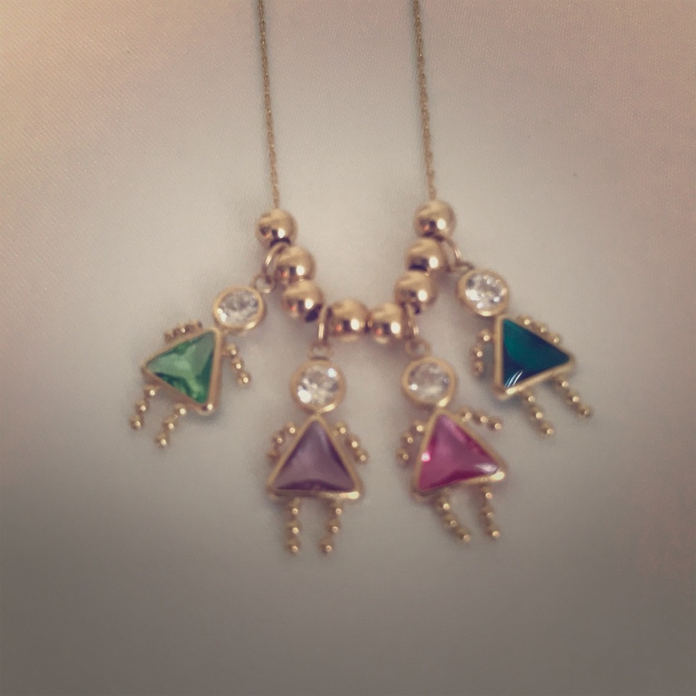 14k solid gold necklace with charms